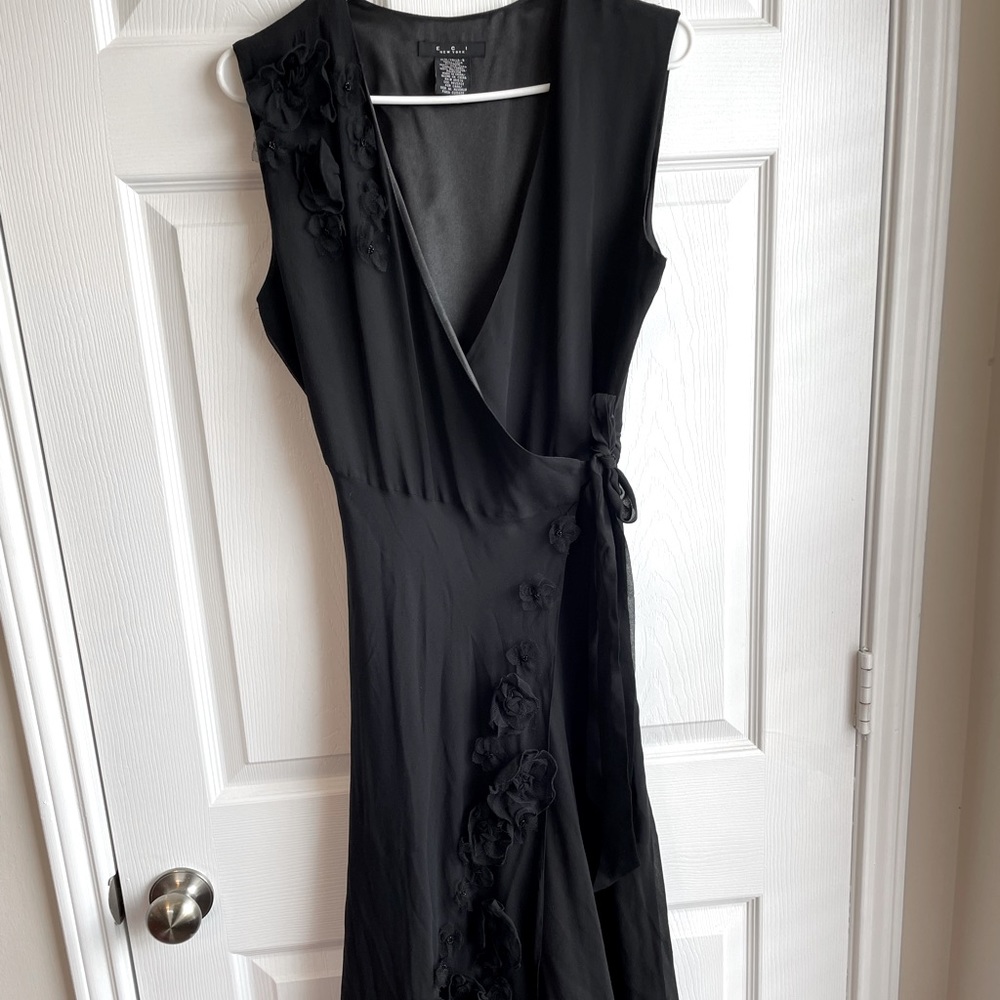 E C I New York . Women’s Black Wrap Dress size 4.
